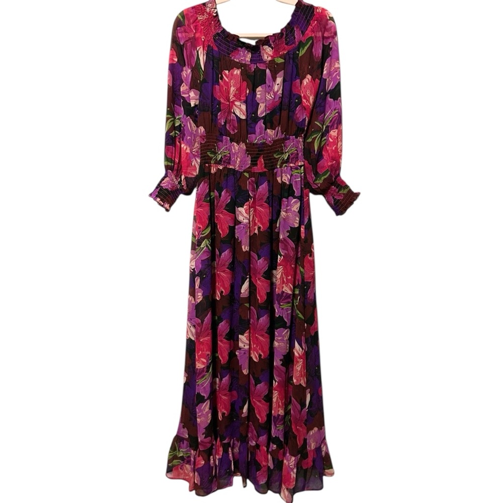 PETAL & PUP NWT Luanne Floral Off the Shoulder Long Sleeve Maxi Dress - Picture 8 of 15